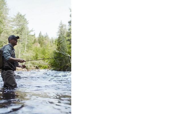 Carl Haensel, Northern MN Chair for trout unlimited, fishing in a coldwater stream