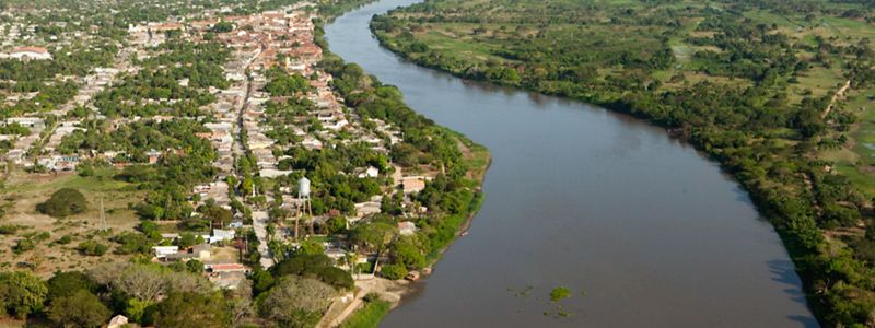 Aerial view of the town of Mompox, Bolivar