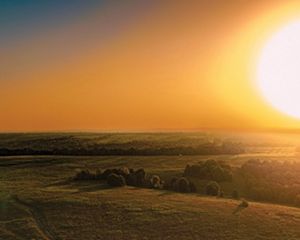 The sun rises over TNC's Pearl Jackson Crosstimbers Preserve, located near Tulsa.
