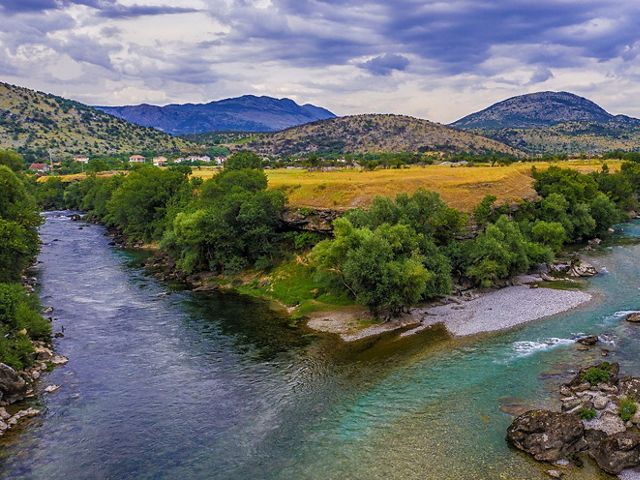 The Morača and Zeta rivers meet in Montenegro.