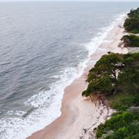 Aerial view of Gabon coastline 