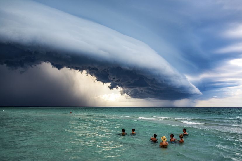 A storm comes over Varadero, Cuba, 2019.