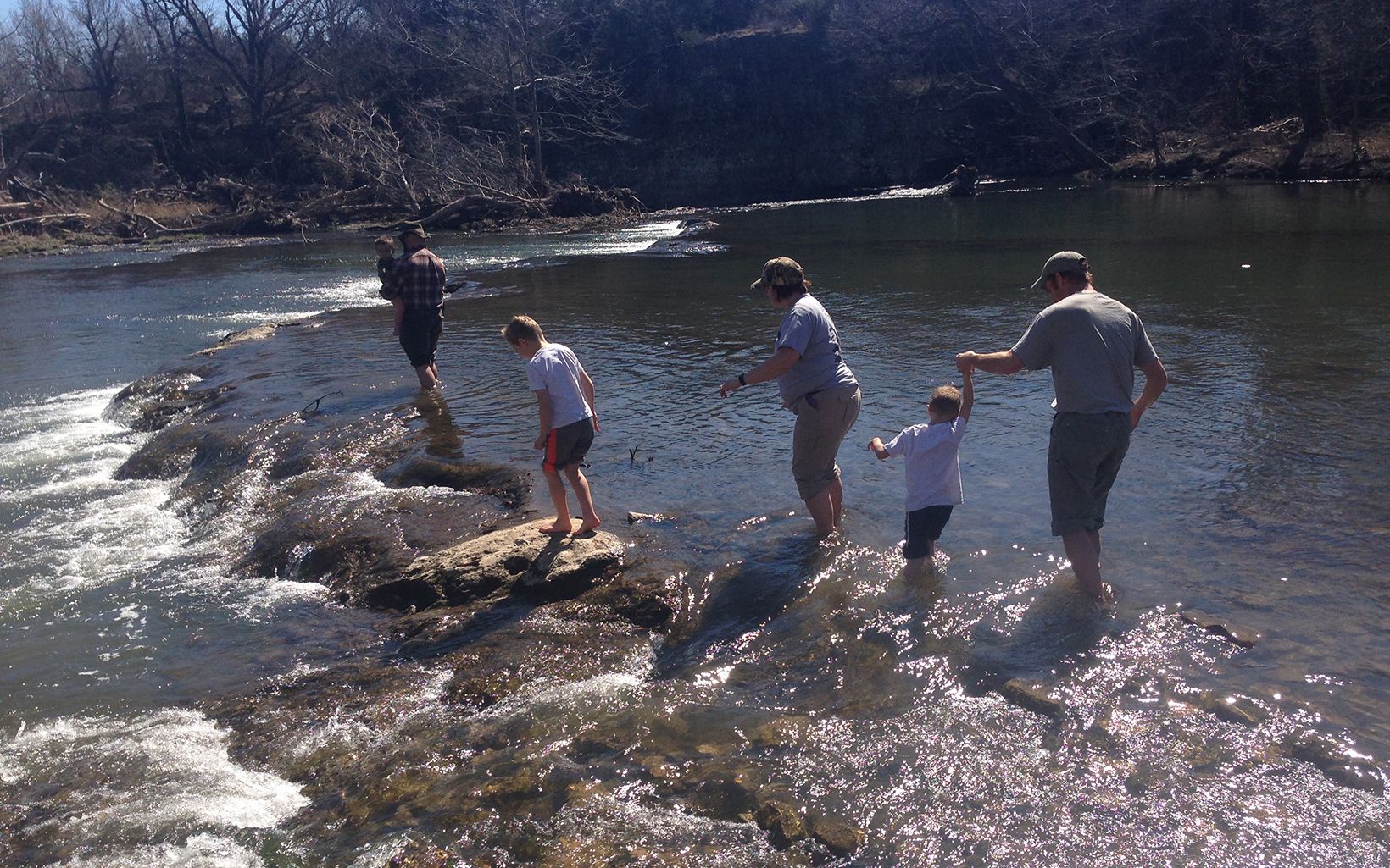Family enjoying Blue River