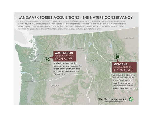 a map of a washington state forest acquisition of 47,921 acres.