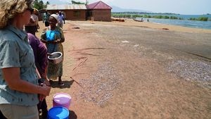 A stop at a village on Lake Tanganyika where the group learned about sustainable fishing practices.