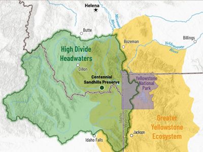 Map of High Divide Headwaters.