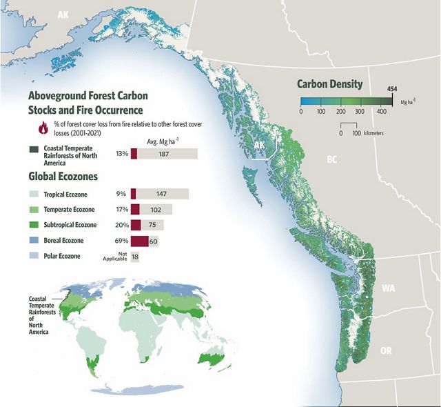 A map showing the coastline of western Canada.