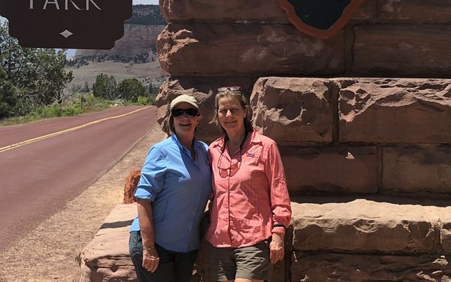 Lorette Russenberger and Sara Wilson at the Zion National Park