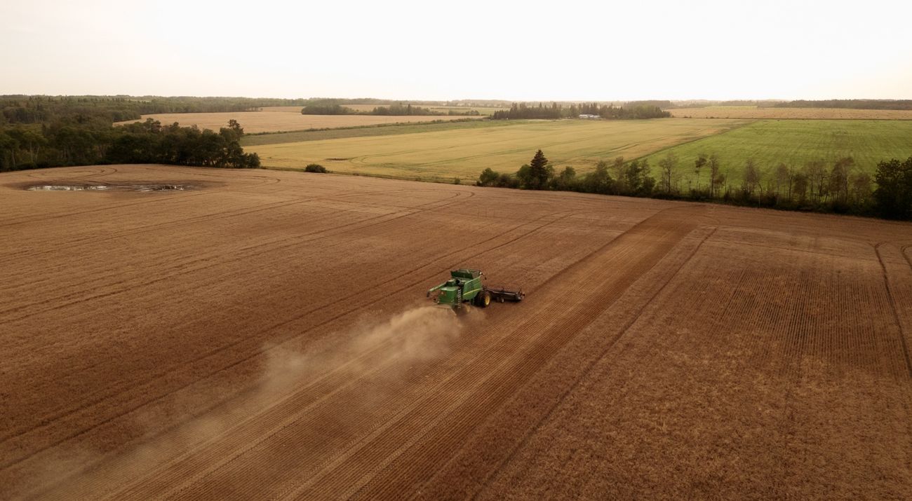 Tractor in a field.