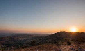 sunset over a mountain range