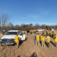 The Chickasaw Nation and Bureau of Indian Affairs partnered with The Nature Conservancy at the Pontotoc Ridge Preserve to conduct a controlled burn.