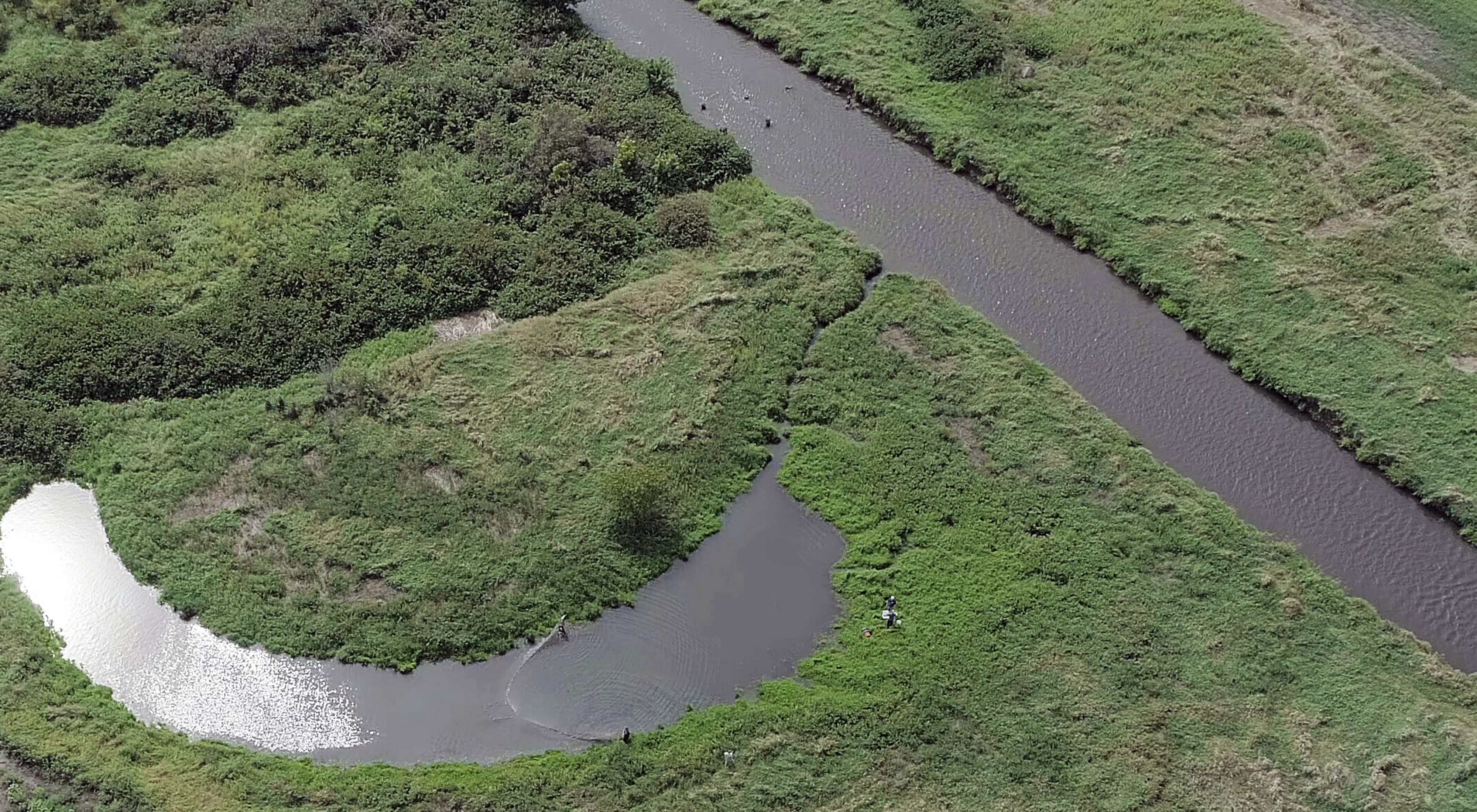 Arieal image of oxbow restoration along the Boone River