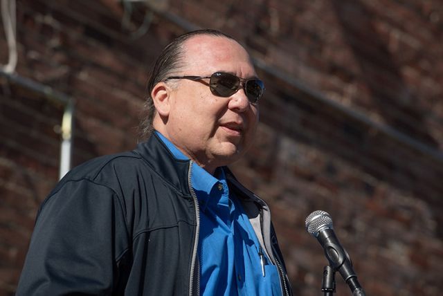 Phil Rigdon, Superintendent of Yakama Nation’s Natural Resource Department speaks at celebration.