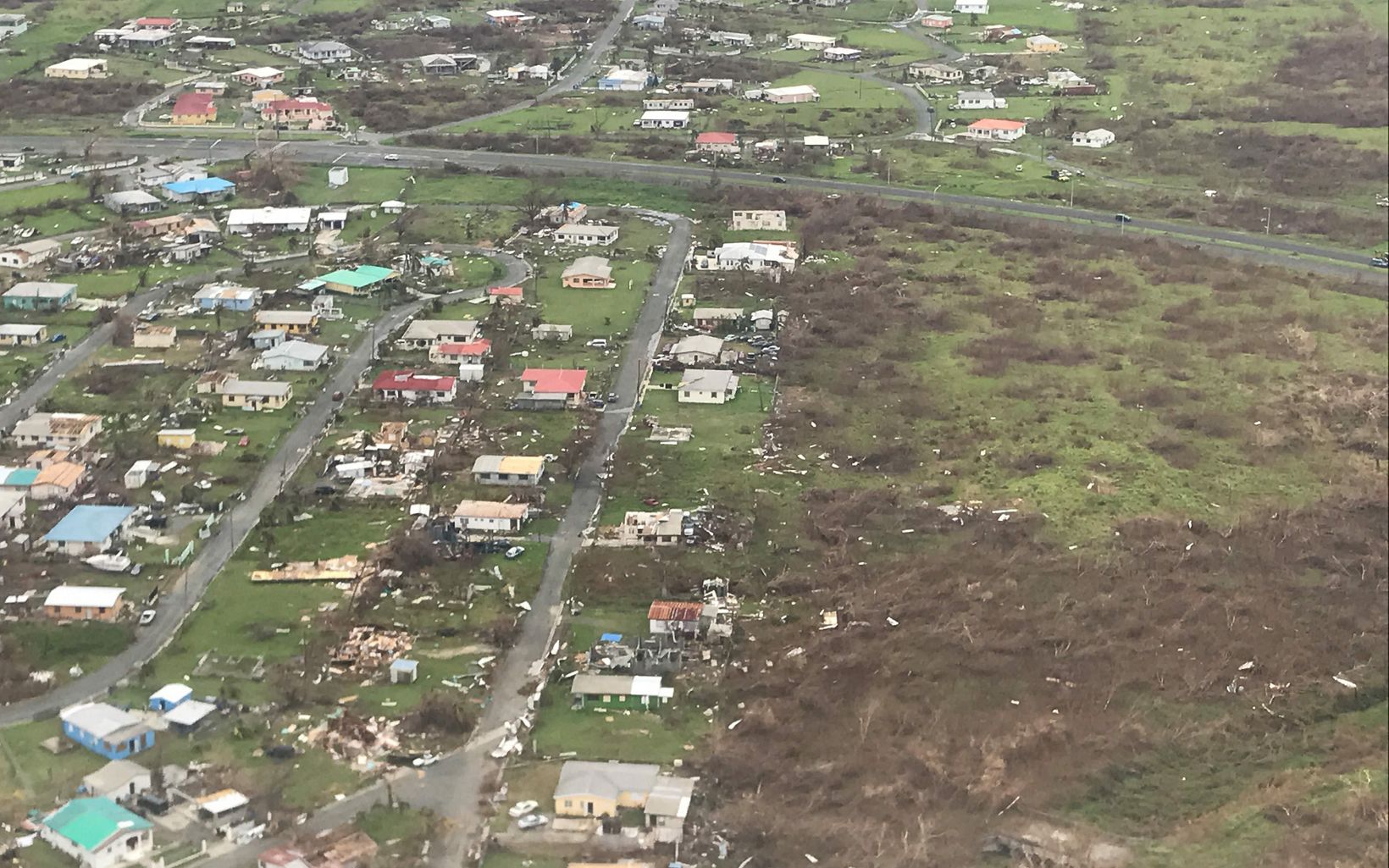 Destroyed homes St. Croix, U.S. Virgin Islands after Hurricane Maria