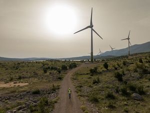 Croatia's Jasenice wind farm, sited next to the Zrmanja river - offering the country an energy path that is both renewable and nature-positive
