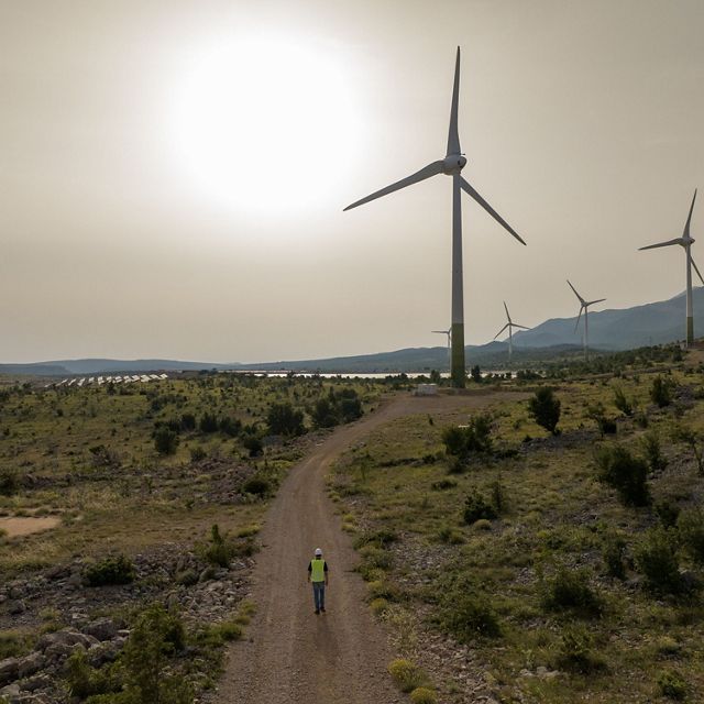 Croatia's Jasenice wind farm, sited next to the Zrmanja river - offering the country an energy path that is both renewable and nature-positive