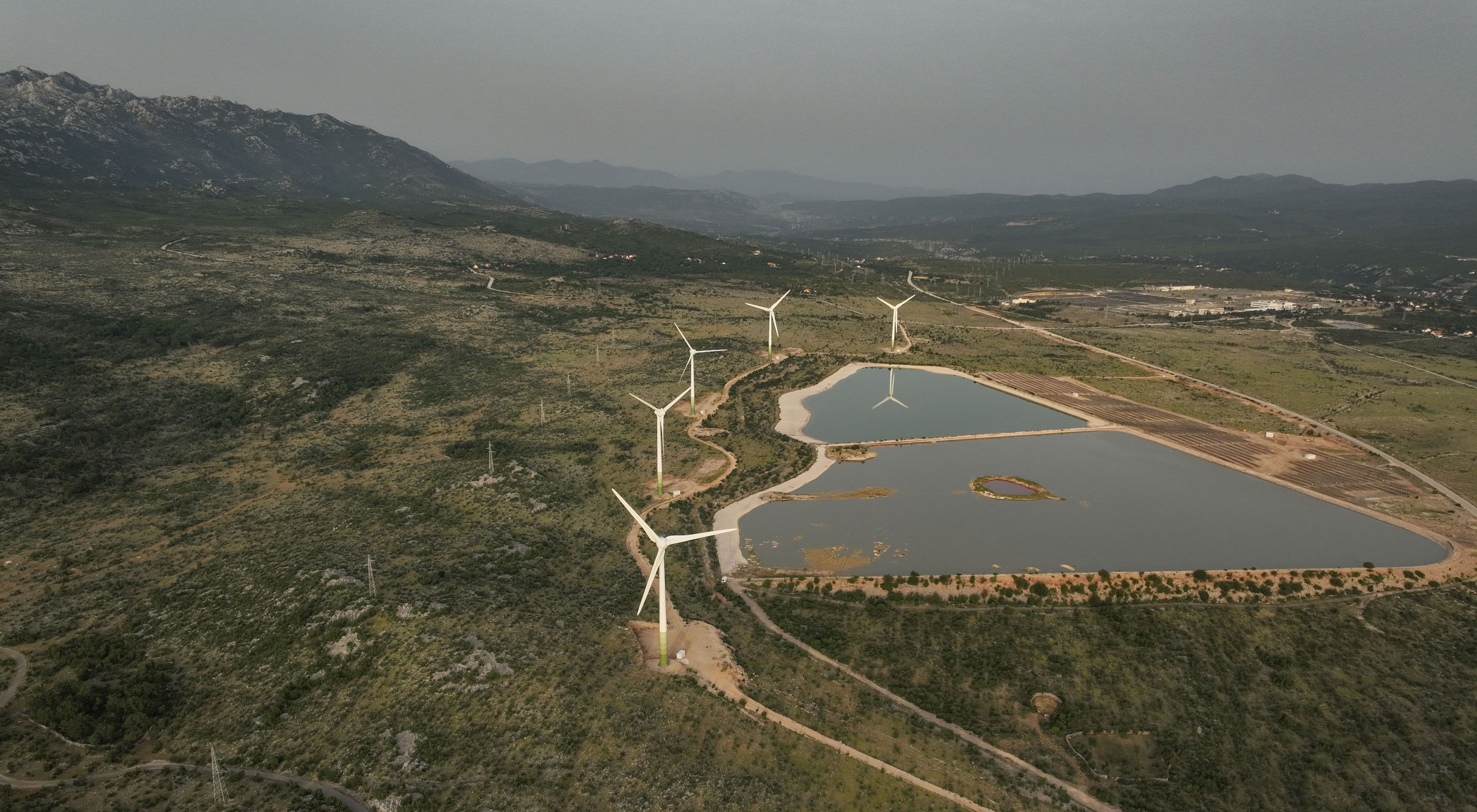 Wind turbines in Zadar County, Croatia
