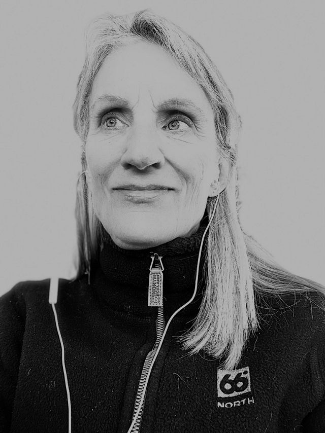 Black-and-white portrait of Martha Kongsgaard.