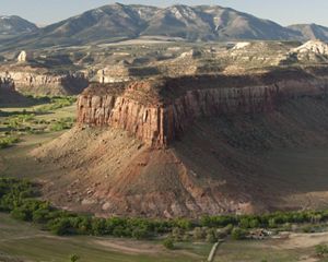 Aerial view of Colorado Plateau and canyonlands.