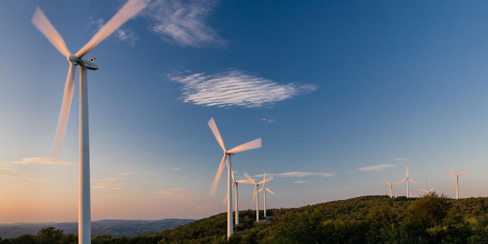 Wind farm turbines