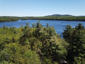 Vista aérea de la cuenca del río Narraguagus en Maine.