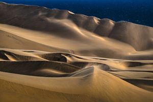 The peaks of sand dunes.