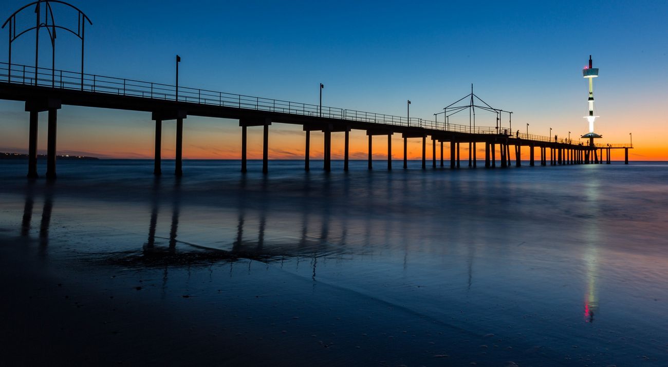 a bridge at dusk