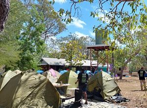 A campsite in the bush.