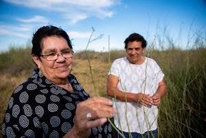 Nari Nari Edlers, Mabel Fitzpatrick (left) and Kerrie Parker at Gayini
