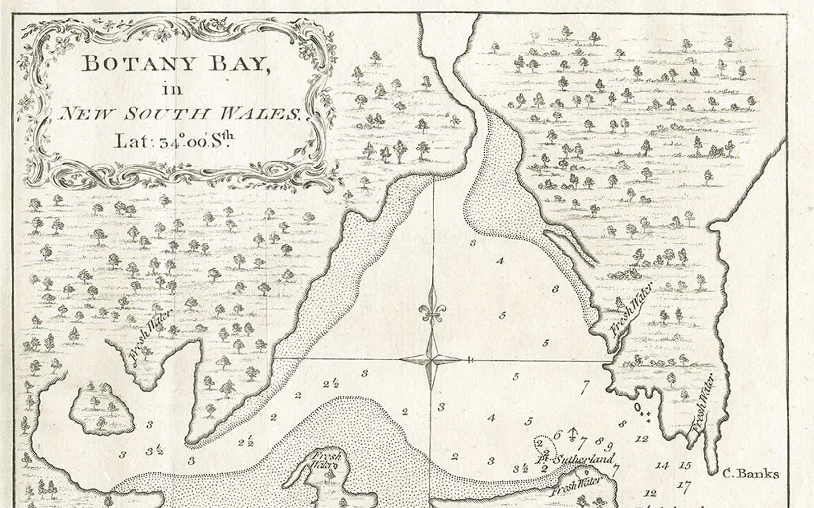 Sketch of Botany Bay by James Cook