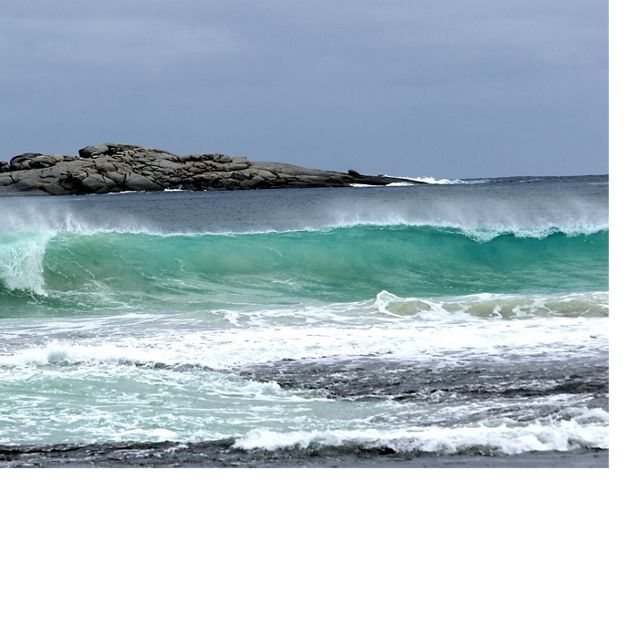waves crashing on a rocky beach