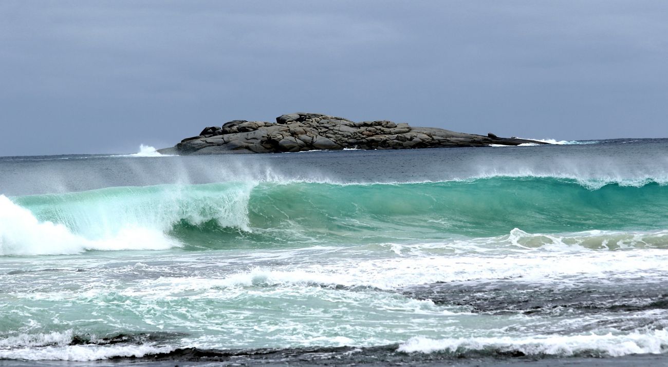 waves crashing on a beach