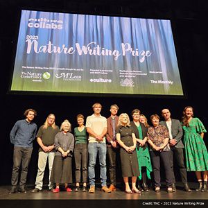 2023 Nature Writing Prize group shot on stage