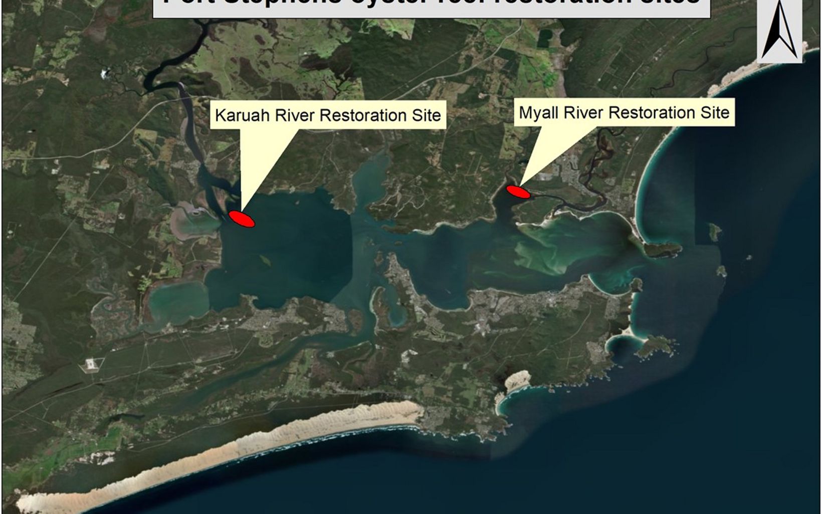 Project site locations  Project site locations for Port Stephens reef restorations sites. © NSW DPI Fisheries 
