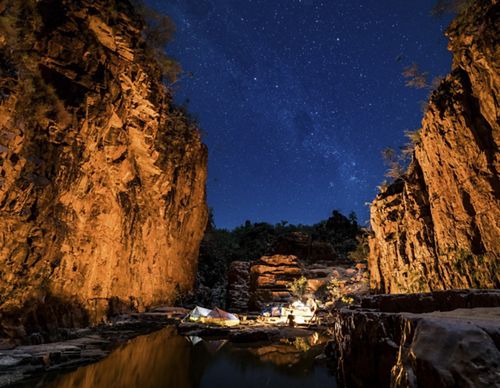 Camping in a sandstone gorge