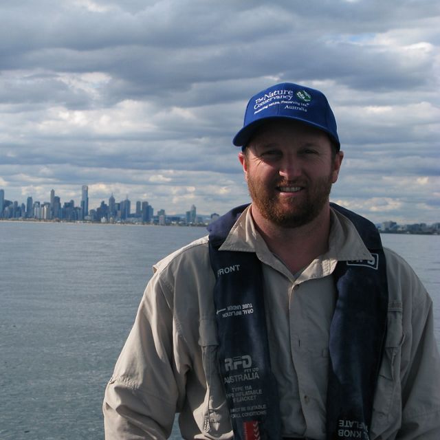 Marine Restoration Coordinator on the water in Port Phillip Bay 
