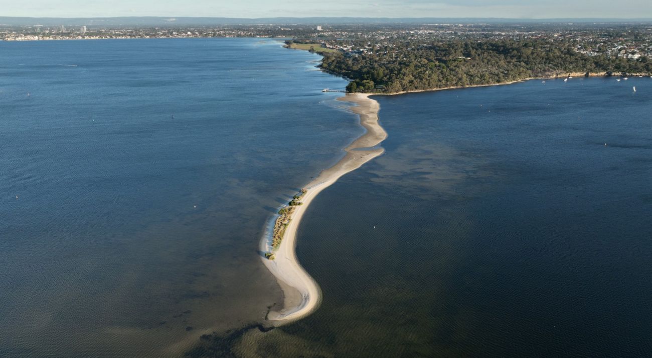 Aerial view of Swan Canning Estuary