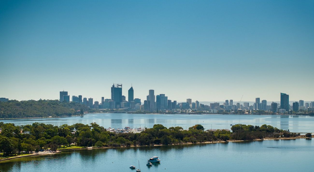 Aerial view of some the Swan Canning Estuary foreshores