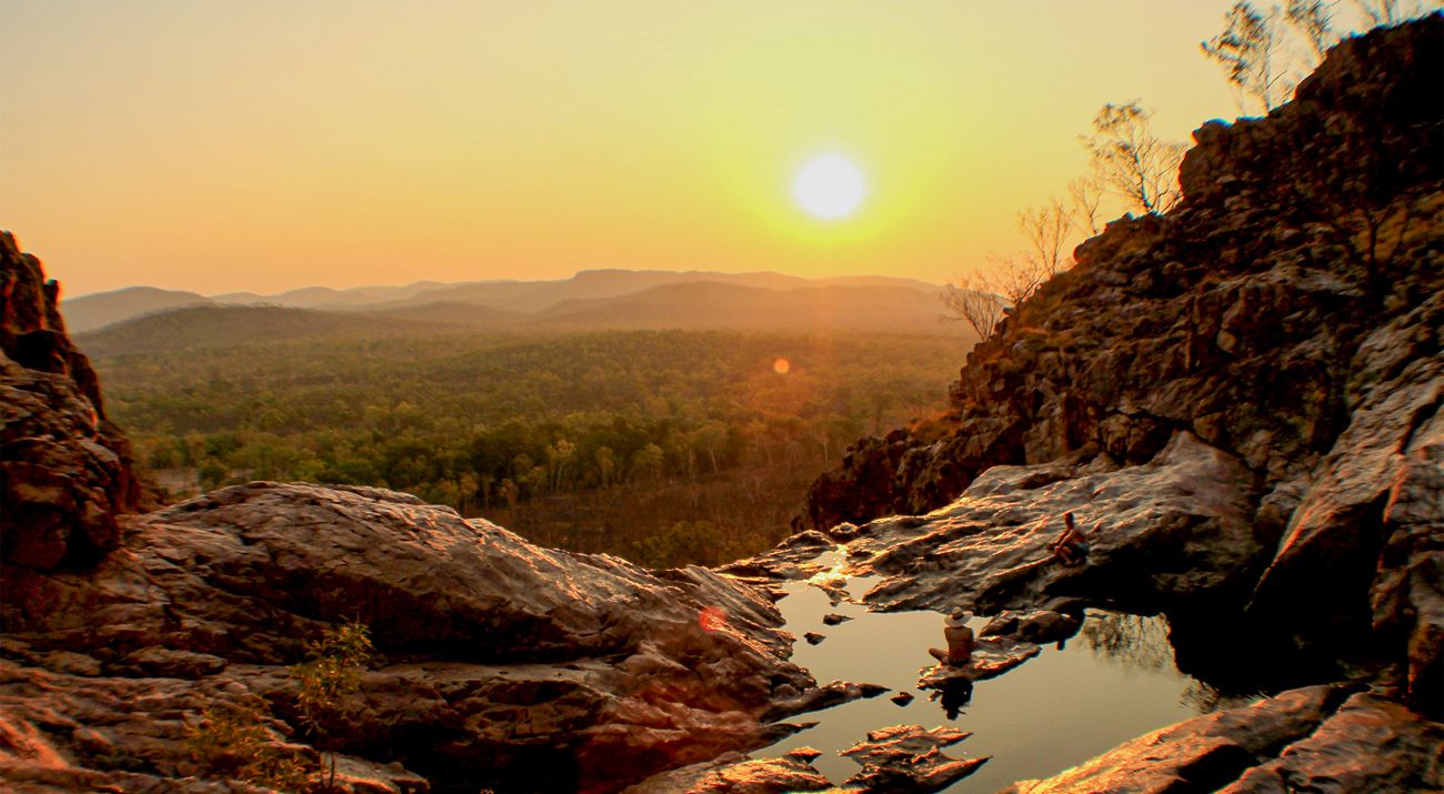 Natural pool on top of Gunlom falls in Kakadu National Park