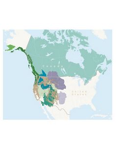 A map of the western U.S. and Canada.
