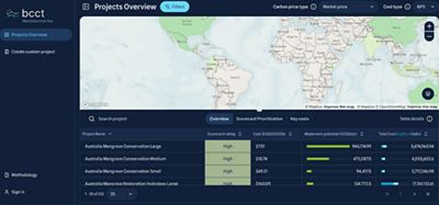 A screenshot of a dashboard with a map.