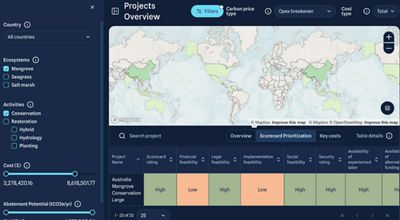 A screenshot of a dashboard with a map.