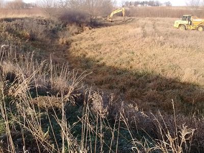 Construction on oxbow wetland about to begin.