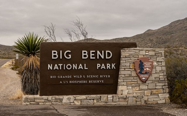 A sign reading Big Bend National Park.
