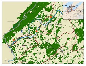A map of Bobcat Alley land closings with the parcels highlighted in green.