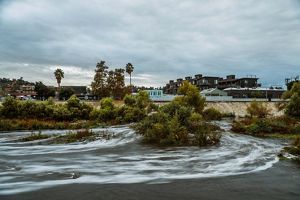 A view of Bowtie Park, along the iconic Los Angeles River.