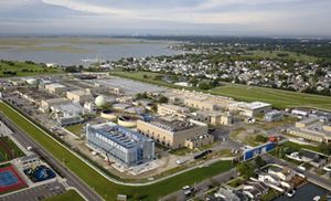 An aerial view of Bay Park. 
