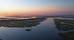 An aerial view of western bays of Long Island.