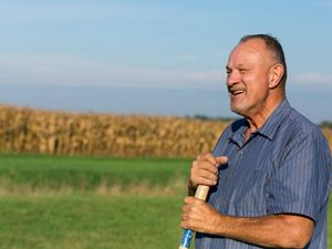 Farmer Brian Roemke standing in his field.
