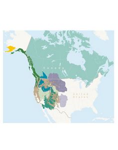 A map of the western U.S. and Canada.